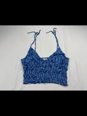 Patrons of Peace Blue Floral Smocked Cami